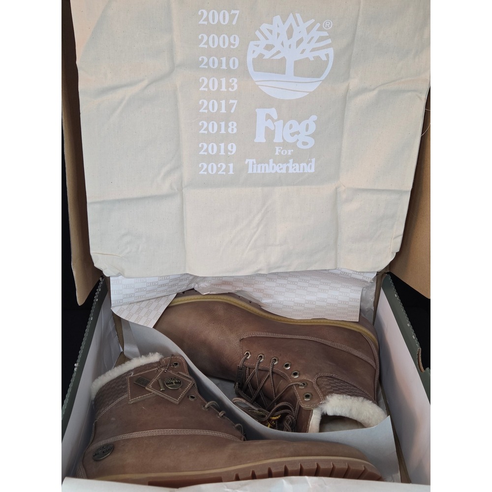 Kith Ronnie Fieg Timberland‎ 6 Inch Shearling Boots Brown KXTH 10th Anniversary